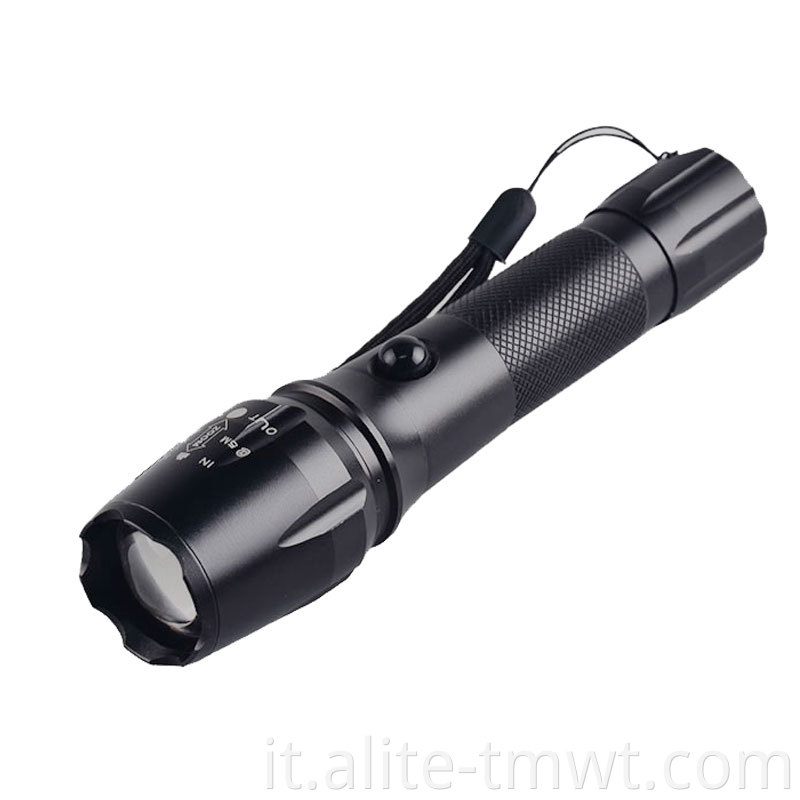 Lampada tattica XML LED T6 LED 2000LM Flasona LED ricaricabile USB con caricabatterie